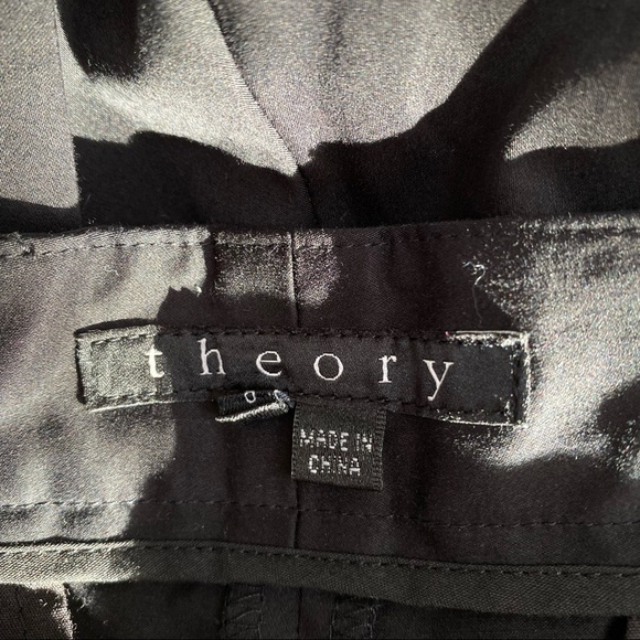 Theory Black Ankle Zip Skinny Cotton Pants US6 ($250) - Picture 4 of 5
